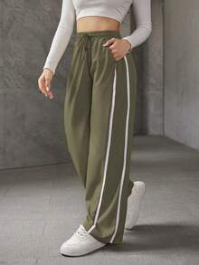 A&DD MODA, REF: ADD8823, Women's Elastic Pants, Casual, Wide, Breathable, Fine Silk, Icy, Light, Comfortable, Casual, Elegant, Modern, Stylish, Premium Quality, All Day Comfort, Perfect For Summer, Soft Touch, Freshness, Ideal For Heat. - 軍綠色 - 查看 5