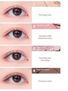 Rom&nd Better Than Eyes Eyeshadow Palette W03 Dry Strawberry, Basic Eyeshadow Palette, 4 Colors Daily Natural Tones, Velvet Texture, Easy To Blend, Vibrant Color, Matte And Shimmer Dual Finish, High Color Payoff, Long-Lasting, Korean Cosmetics, Gift Set - W03 Dâu tây khô - Xem 5