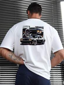 Men's New Racing Round Neck Casual Short-Sleeved T-Shirt With Casual Pants, Suitable For Travel/Vacation/Outdoor Camping/Sports