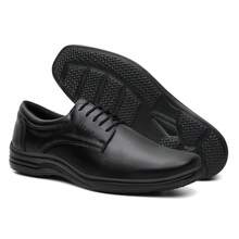 Kit 2 Pares Sapato Social Couro Sintético  Alta Qualidade - Ideal para Trabalho e Uniformes - Multicolorido - Visão 4