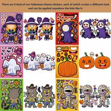 12/24/36pcs Halloween Kids Stickers, Can Create Various Halloween Character Expressions, Suitable For Halloween Kids Party, Crafts, Game Activities And More. - Multicolor - View 3