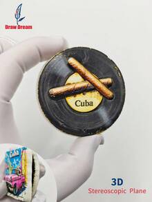 1 Stück Vintage Auto & Zigarre 3D Harz Kühlschrankmagnet, kreatives Design personalisiertes Reise-Souvenir Kühlschrankaufkleber, Heim-Dekoration, Küche, Zimmer, Büro, Schrank Handwerksgeschenk, Urlaubsgeschenk, elegantes kleines Geschenk