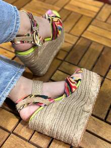 Plataforma altas, planas forrada de yutes multicolor   Guay    Nudo    Vacaciones - Multicolor - Ver 3