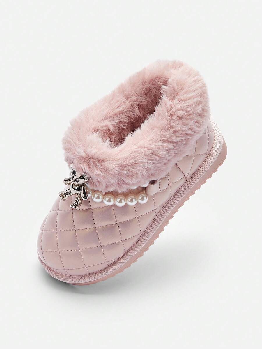 Balabala 女童冬季靴子毛绒内衬雪地靴时尚短靴