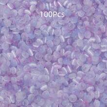 100 hạt cườm thủy tinh mắt mèo hai màu 2*4mm, nguyên liệu tự làm dây đeo điện thoại, vòng tay, vòng cổ. - hạt cườm - Xem 12