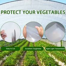 6 Mil 5 Year Clear Greenhouse Plastic Film Sheeting Cover UV Resistant Poly Tarp, For Gardening, Farming, Agriculture, Clear, Multple Size Are Available, Anti-Fogging, Heat Preservation, Anti-Static, Non-Sticky - trắng - Xem 3