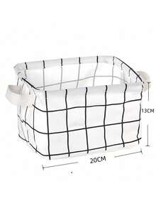 1 pièce Panier de rangement pliable à motif à carreaux, bac de rangement pour jouets, panier de salle de bain, panier de rangement pliable, organiseur de bureau, convient pour un cadeau d'Halloween - Multicolore - Voir 6
