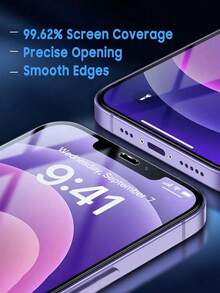 BOLLYMORE 适用于 17 Pro Max/17 Pro/17/Air/16e/16/15 Pro Max 的 2 片装高清钢化玻璃屏幕保护膜 - 9H 防刮、防水、无气泡，包含清洁套装 - 無色 - 查看 5