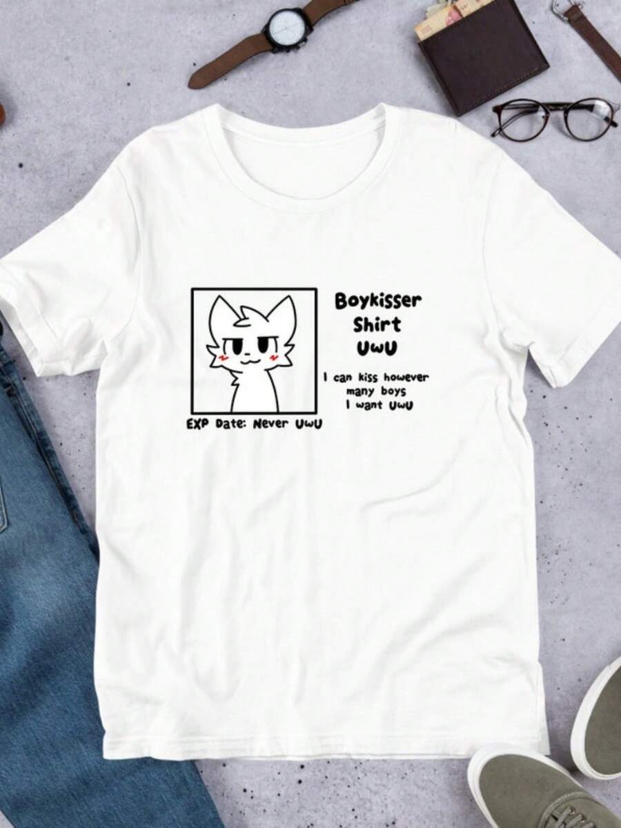 BoyKisser, Funny Furry Meme Shirt, Femboy Shirt, Bisexual LGBTQ Pride, Weeb Shirt, Waifu Shirt, Fursona, Transgender - trắng - Xem 1