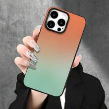 Funda protectora para phone con diseño de degradado naranja y verde y orificios grandes. Compatible con phone 16 Pro, 16, 15 Pro, 14, 14 Plus, 14 Pro, 13, 13 Pro, 12 Pro y 11/11 Pro. Regalos para cumpleaños y celebraciones. - Blanco - Ver 6