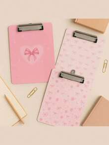 个性化教师礼物，蝴蝶结图案写字板，教师用写字板，粉色写字板，粉色蝴蝶结元素，蝴蝶结设计，教师办公礼物，可爱文具，送给女同事或作为返校用品，教师毕业礼物，返校季，学习用品，教师节礼物，返校礼物，送给老师的完美礼物，可爱悬挂式写字板，办公用品 - 彩色 - 查看 3