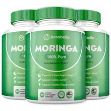 Rosabella Moringa Capsules - Pure Moringa Oleifera Leaf Powder, Packed With Antioxidants, Essential Vitamins & Amino Acids, Boost Energy, Skin, Immune & Gut Health - 60 Unflavored Veggie CapsulesNon-GMO, Gluten Free - 其他 - 查看 1