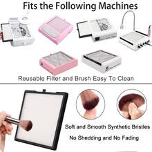 ibubu Nail Dust Collector Filter 2 Pack Nail Dust Suction Collector Replacement Filter With Nail Dust Brush For Electric Nail Dust Collector Machine Nail Salon Dust Extractor - trắng - Xem 5