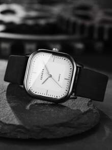 3pcs/Set Men's Fashion Square Minimalist Scale Dial Quartz Wrist Watch & Belt Combo Set (Watch Box Not Included) - Multicolor - View 6