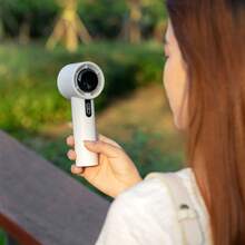 Portable Handheld Fan - Battery Powered Fan | Rechargeable Pocket Handheld Blower, Personal Cooler With Digital Display, Portable High Speed Blowers 100 Speeds Adjustable For Outdoors - 白色 - 查看 9