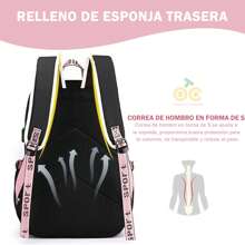 Mochila escolar, mochila escolar con dibujo de carpincho, mochila multifuncional, mochila escolar grande con carpincho, bolsa de viaje de gran capacidad, mochila impermeable, mochila para exteriores, bolsa de almacenamiento, bolsa de viaje, mochila ligera informal, mochila impermeable informal para portátil, bolsa de viaje informal para portátil con bandolera en forma de S, diseño de animal lindo, suministros de almacenamiento, suministros de viaje, adecuada para la escuela, el trabajo, viajes (marrón, rosa) - Rosa - Ver 8