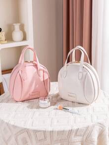 1pc Shell Shaped Cosmetic Bag, Travel Portable Organizer Pouch, PU Leather Waterproof Handbag - Multicolor - View 8