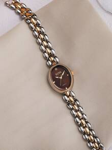 1 件简约优雅时尚石英表，不锈钢表带，休闲奢华设计，适合青少年、万圣节礼物、感恩节礼物、生日礼物、光棍节 - 彩色 - 查看 4