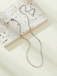 Aboocag 極簡鏈條樣式項鍊 - 銀色 - 查看 4