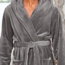 Mens Robe With Hood, Plush Fleece Hooded Mens Bathrobe, Big And Tall Bath Robe For Menhalloween - Blue Plaid - View 11