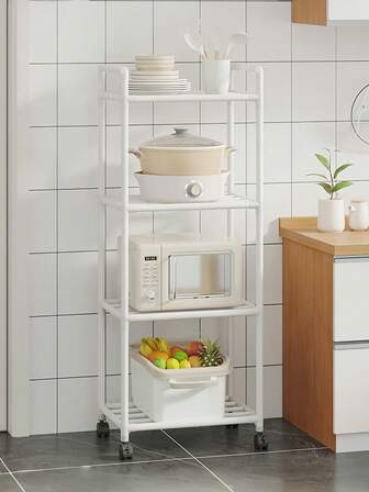 1pc Multi-Functional Storage Rack, Movable With Handle, Suitable For Kitchen, Bathroom, Living Room, Entrance, Bedroom, Study, Office, Festival Gift, Christmas Gift, Children Gift