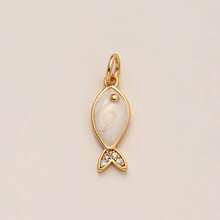 1pc Fashionable & Exquisite Gold-Tone Pig, Cherry Fish, Mushroom Cake Pendant With Cubic Zirconia, Suitable For DIY Necklace, Bracelet, Earring, Bag Chain, Keychain, 18K Gold Plated, Creative Pendant Gift For Wife, Mother, Girlfriend - Multicolor - View 11