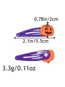 10pcs/20pcs Random Color Cartoon Resin Hair Clips Set, Halloween Girls Bangs Clips, Side Clips, BB Clips - Multicolor - View 5
