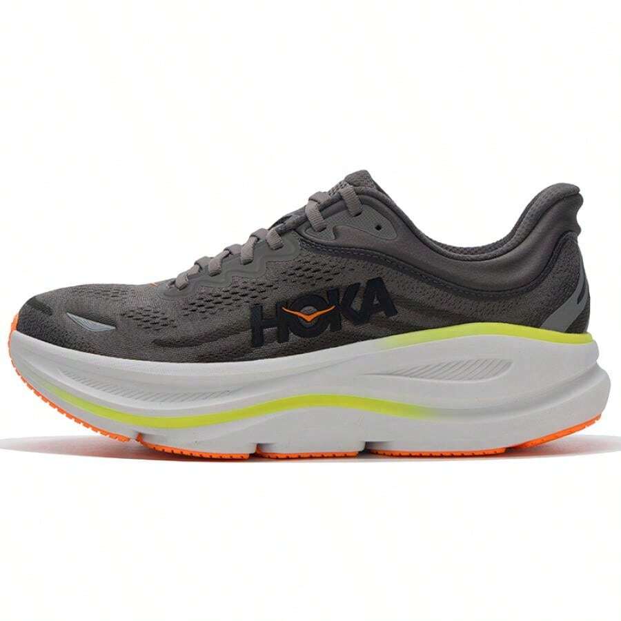 Hoka Bondi 9 男士缓震透气跑鞋,适合长距离公路跑 - 木油灰/沙礫石 - 查看 1