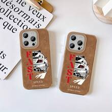 Funda para móvil con diseño retro de piel sintética de oveja. Compatible con phone 16 Pro Max, 15 y 14 Plus. Diseño moderno y artístico. Color marrón. Protector de alta calidad. Suave y acolchado. Para hombres y mujeres. - Colores mixtos 1 - Ver 3