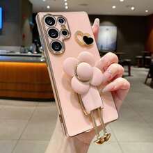 花卉旋转手机壳，电镀防震豪华保护套，带防尘孔，适用于三星 Galaxy S24 Ultra/S24 Plus/S24/S23 Ultra/S23 Plus/S23/S22 Ultra/S22 Plus/S22/S21 Ultra/S21 Plus/S21 FE/S23 FE/S20 Ultra/S20 Plus/S20 FE、OPPO A5x/C1 2 3 4 5 6 7 8 9/9 8 7 6 5 4 3 2 1、OPPO A1 2 3 4 5 6 7 8 9 9 8 7 6 5 4 3 2 1 防水防摔防刮 - 粉色 - 查看 2