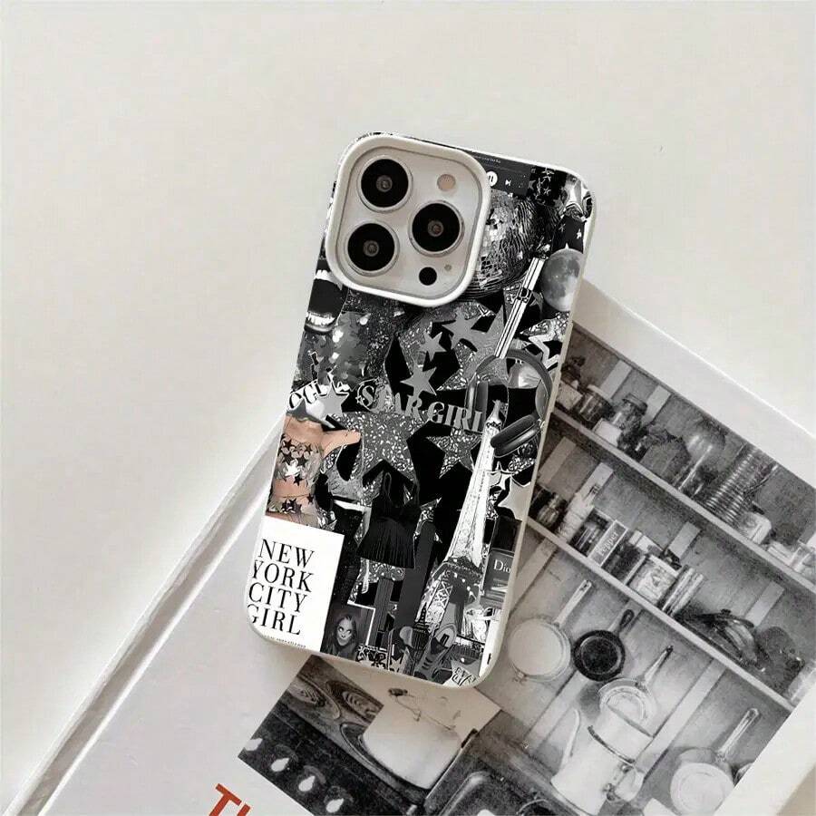 Fundas protectoras con diseño de cinco puntas y orificios grandes. Compatibles con phone 16 Pro, 15 Pro, 14, 14 Plus, 14 Pro, 13, 13 Pro, 12 Pro y 11 Pro. Perfectas para cumpleaños y celebraciones. - Blanco - Ver 1