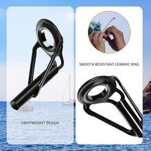 Kit de reparación de caña de pescar, suministros todo en uno para ojales de caña de pescar con kit con guías de acero inoxidable para cañas de spinning/casting - Guía de consejos - Ver 6