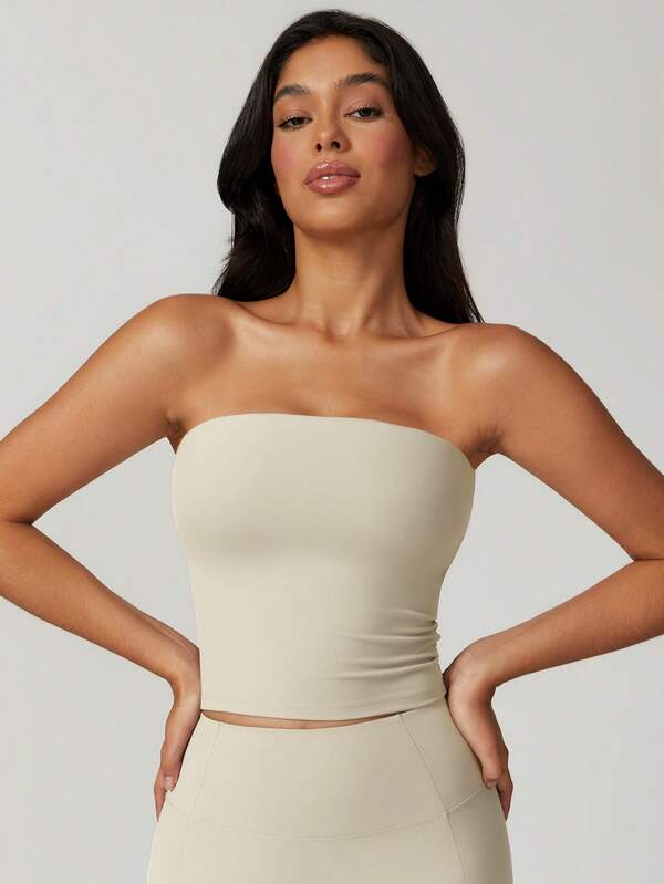 MASKERT Women's Cup Top, Breathable Sports Yoga Suit, Sports Top, Comfortable Top For Home Commuting White Summer