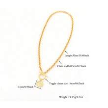 1 buah Kalung Liontin Zodiak Bulat Minimalis Baru, Rantai Emas Stainless Steel untuk Pria - Yellow Gold - View 2