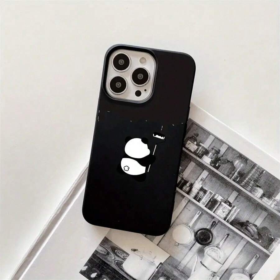 Funda protectora para phone con diseño de oso pintado en una pared y orificios grandes. Compatible con phone 16 Pro, 16, 15 Pro, 14, 14 Fundas para phone 16 Pro, 15 Pro, 14, 14 Plus, 14 Pro, 13, 13 Pro, 12 Pro y 11 Pro. Ideales para cumpleaños y celebraciones. - Negro - Ver 1