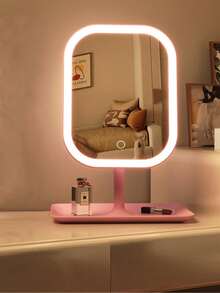 Espejo de maquillaje LED, 3 modos de iluminación, control táctil, soporte portátil, plegable para almacenamiento, espejo de maquillaje de viaje, espejo de maquillaje LED portátil recargable - Adecuado para maquillaje diario, viajes, dormitorio, escritorio de oficina, coche, apartamento pequeño, también un regalo de Navidad ideal para mujeres - Multicolor - Ver 5