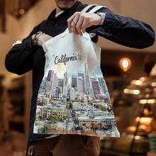 Bolsa de lona de regalo, divertidas bolsas de tela reutilizables clásico, regalos para mujeres amantes de la compra de comestibles, lectores de libros - Viajes a California - Ver 11
