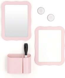 U Brands - Kit de accesorios para casillero, esencial para la vuelta a la escuela, gris, 6 piezas, incluye pizarrón blanca, espejo y suministros de organización - Rosa (rubor) - Ver 12