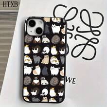 Funda para phone (1 unidad) con estampado de gatitos, con orificios grandes, compatible con phone 16 Pro Max, 16, 15 Pro, 14, 14 Plus/14 Pro Max, 13, 13 Pro, 12 Pro y 11/11 Pro. Ideal para cumpleaños y fiestas. - Blanco - Ver 6