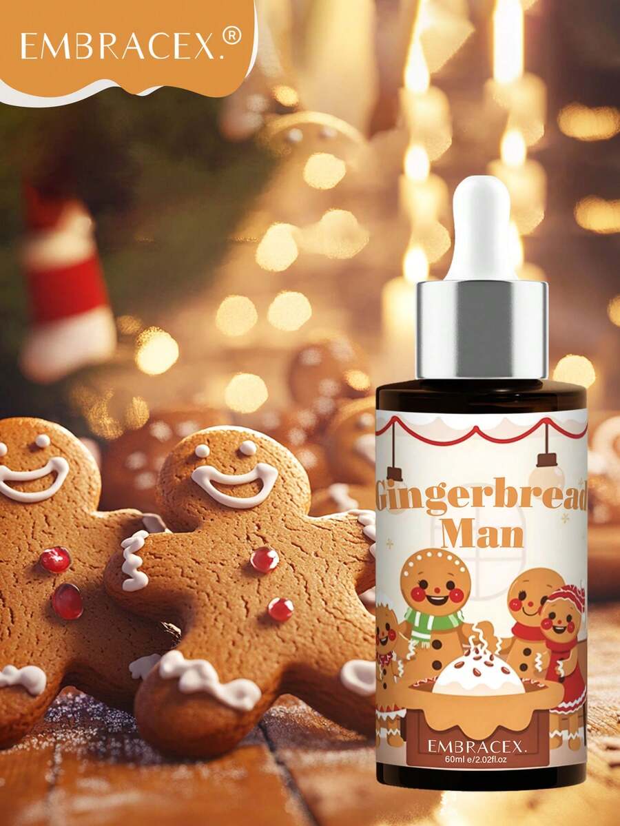 EMBRACEX. 60ml Gingerbread Man Fragrance Oils, Suitable For Daily Use, Car Aromatherapy, Compatible With Diffusers/Humidifiers, Holiday Gift, Christmas Gift