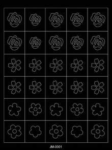 1 张 3D 喷枪模板指甲贴纸，25 种款式自粘心星花蝴蝶火焰美甲贴纸，镂空法式美甲贴纸贴花印刷模板模板工具美甲技巧装饰 - 彩色 - 查看 26