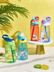 16oz/480ml Personalized Water Bottle For Kids, With Straw And Cap, Birthday/Back To School Supplies, Reusable, Suitable For Children, Boys, Girls And Teens, Great Gift Idea. 12oz/350ml Stainless Steel Water Bottle For Kids, With Silicone Straw, Unicorn, Butterfly, Space, Construction Vehicle Themes, Pink, Green, Blue, Purple, 5 Color Options, Children, Urban Chic, Modern, Colorful, Cute - Style 2 - View 4