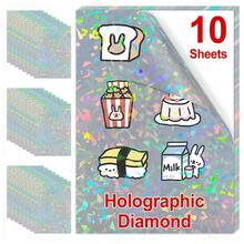 50 Blatt bedruckbares Vinyl Aufkleberpapier, wasserfestes A4 transparentes Kopierpapier, Tintenstrahldrucker, DIY selbstklebende Etiketten Aufkleber, Fantasy Thema, Fenster Dekoration | Regenbogen Effekt | Glänzende Oberfläche | Halloween Graffiti Aufkleber | Weihnachtsdekoration