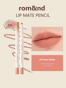 Rom&nd Romand Lip Mate Lip Liner, 0.5g, Lip Liner, Facial Makeup, Long-Lasting Color, Smudge-Proof, Vibrant Color, Smooth Application, High Color Payoff, Twist-Up Mechanism, 03 Kaya Beige Shade, Gift - 03 Màu Be - Xem 1