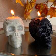 1pc Halloween Skull Scented Candle, Suitable For Indoor Halloween Parties And As Gifts, Can Also Be Used As Halloween Decorations, Creating A Spooky Atmosphere For Home Or Room Decor - Multicolor - View 1
