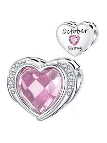 Sterling Silver Jewelry Charms Love Twelve-Month Birthstone Beaded Pendant Ball Suitable For Bracelet DIY Women's Jewelry Gifts, Amulets On The Bracelet - 彩色 - 查看 10