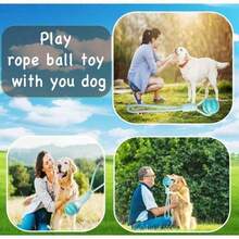3pcs   Dog Soothing Tool | Knot Bite Ball 2-In-1 Interactive Pulling And Grip Resistant Teeth Grinding Fun Fun - 藍色 - 查看 7