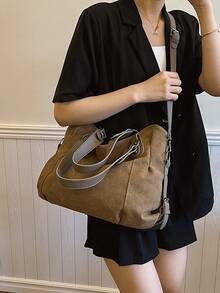 New Arrival Large Capacity Minimalist Casual Tote Bag - Brown - View 9