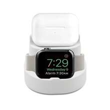 1件極簡經典矽膠底座 3合1 充電支架，相容 38/40/41/42/44/45/49mm，適用於 Ultra/SE/8/7/6/5/4/3/2/1，男女通用 - 白色 - 查看 4