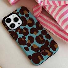 Funda para teléfono (1 unidad) con estampado único de leopardo y flores en 360°. Diseño 2 en 1 bonito y minimalista. Resistente a caídas y golpes. Cobertura total. Compatible con phone 16 Pro/16 Pro Plus/16/15/14/13/12/11. ¡Ideal para las fiestas! - Blanco 2 - Ver 3